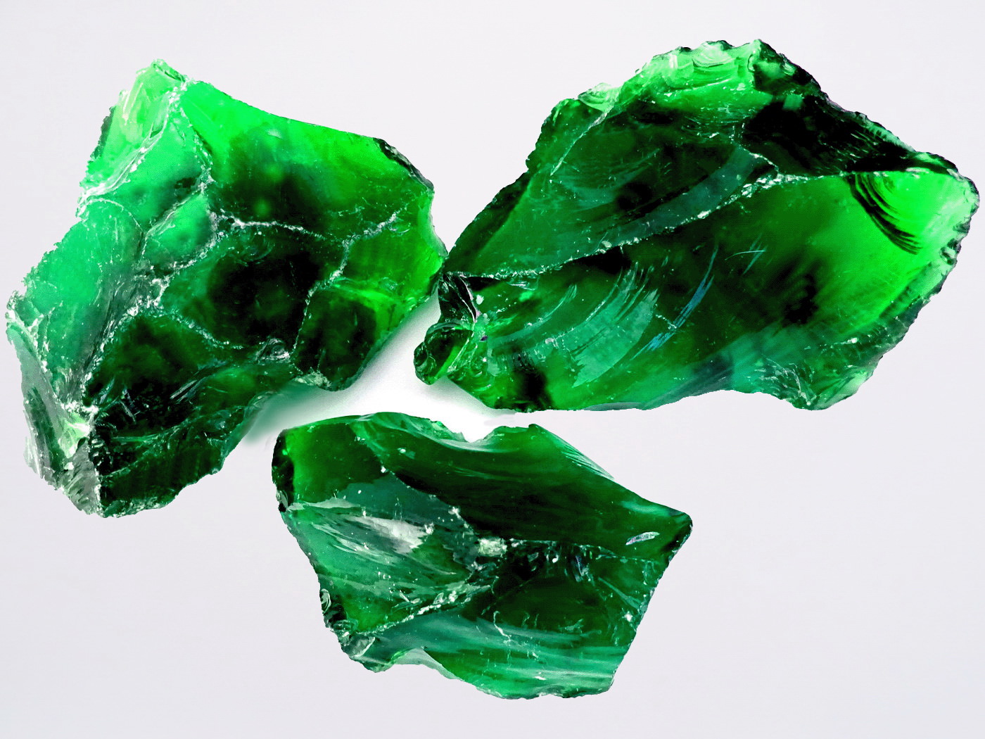 Glass rocks | glass chunks green